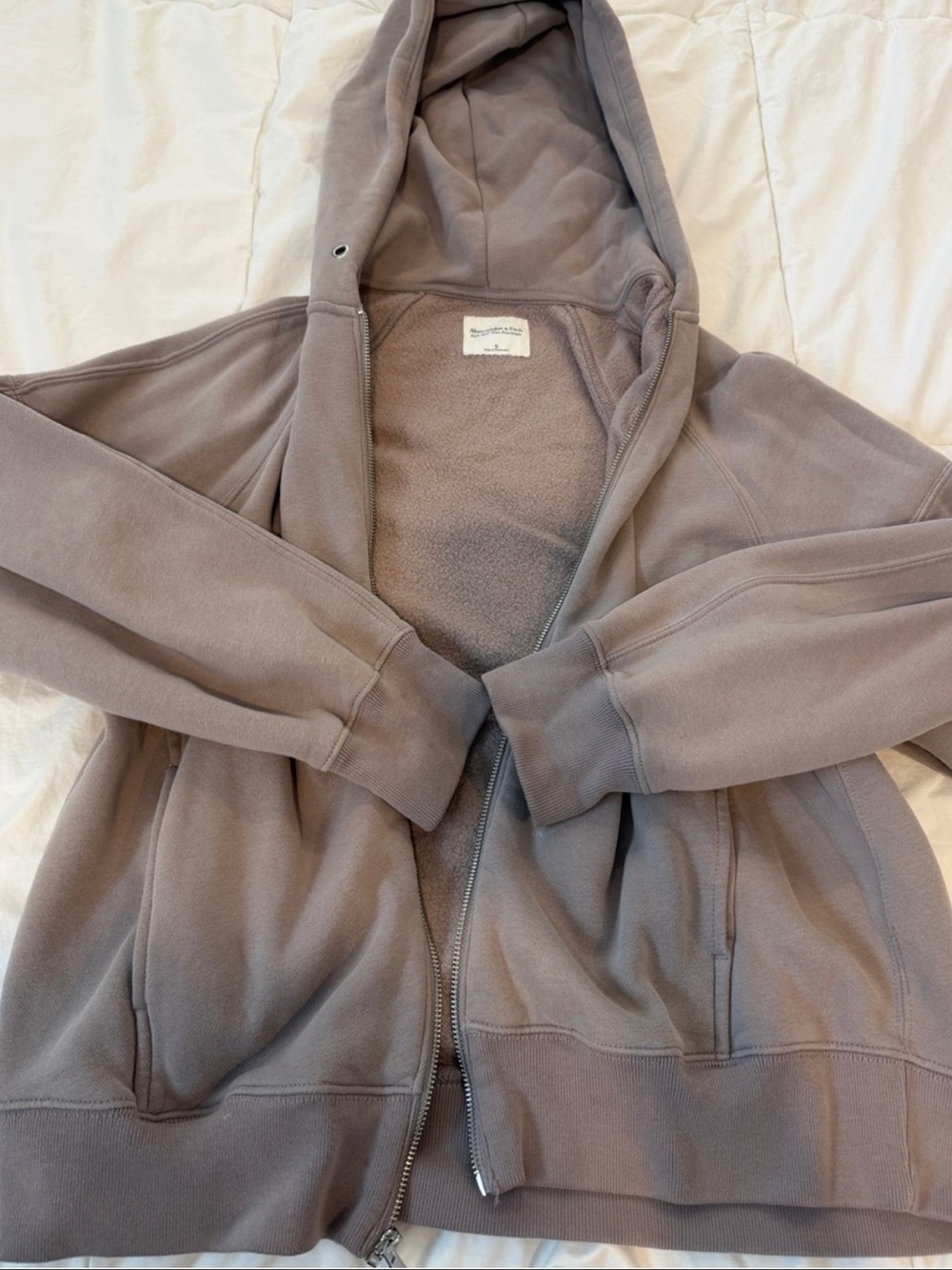 Abercrombie Dusty Purple Oversized Zip-Up Hoodie
